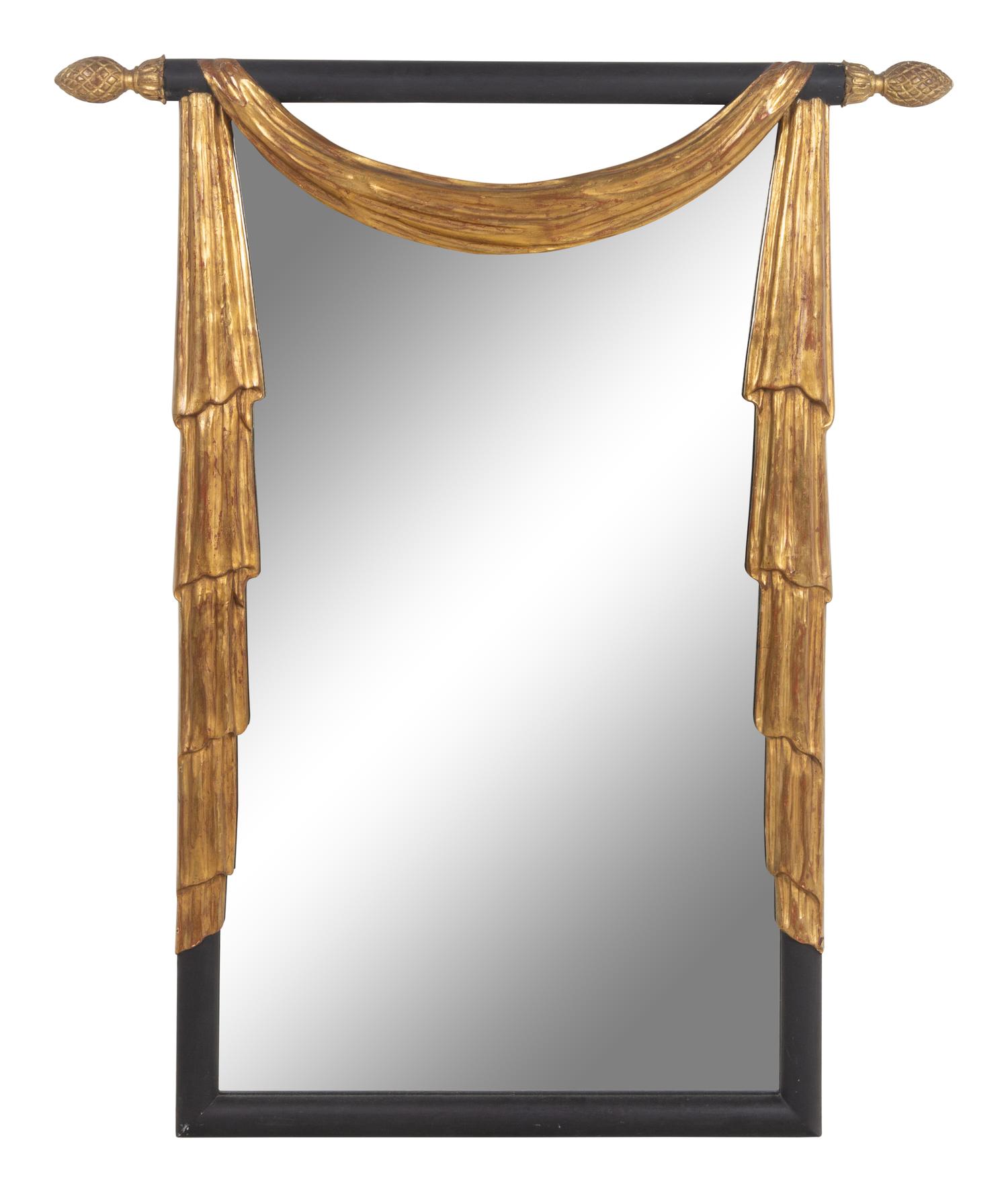 An Italian Painted and Parcel Gilt Mirror