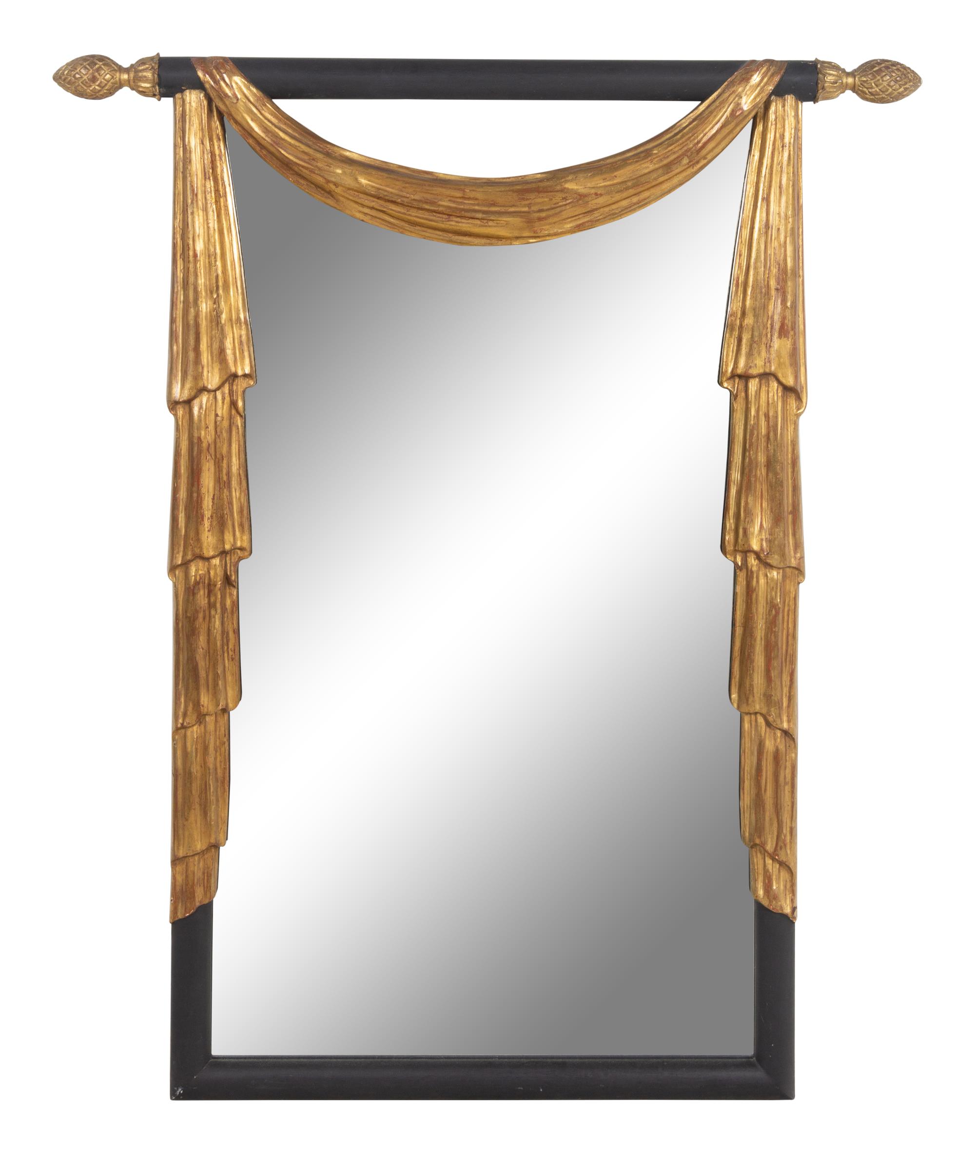 An Italian Painted and Parcel Gilt Mirror