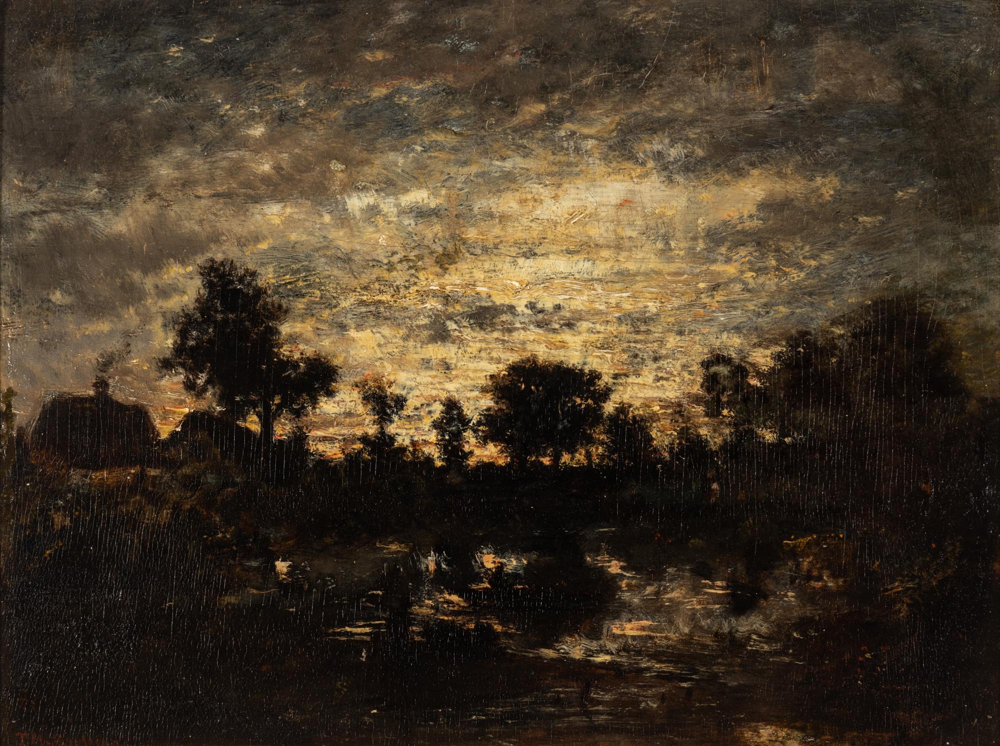 L'étang, coucher de soleil , 1848