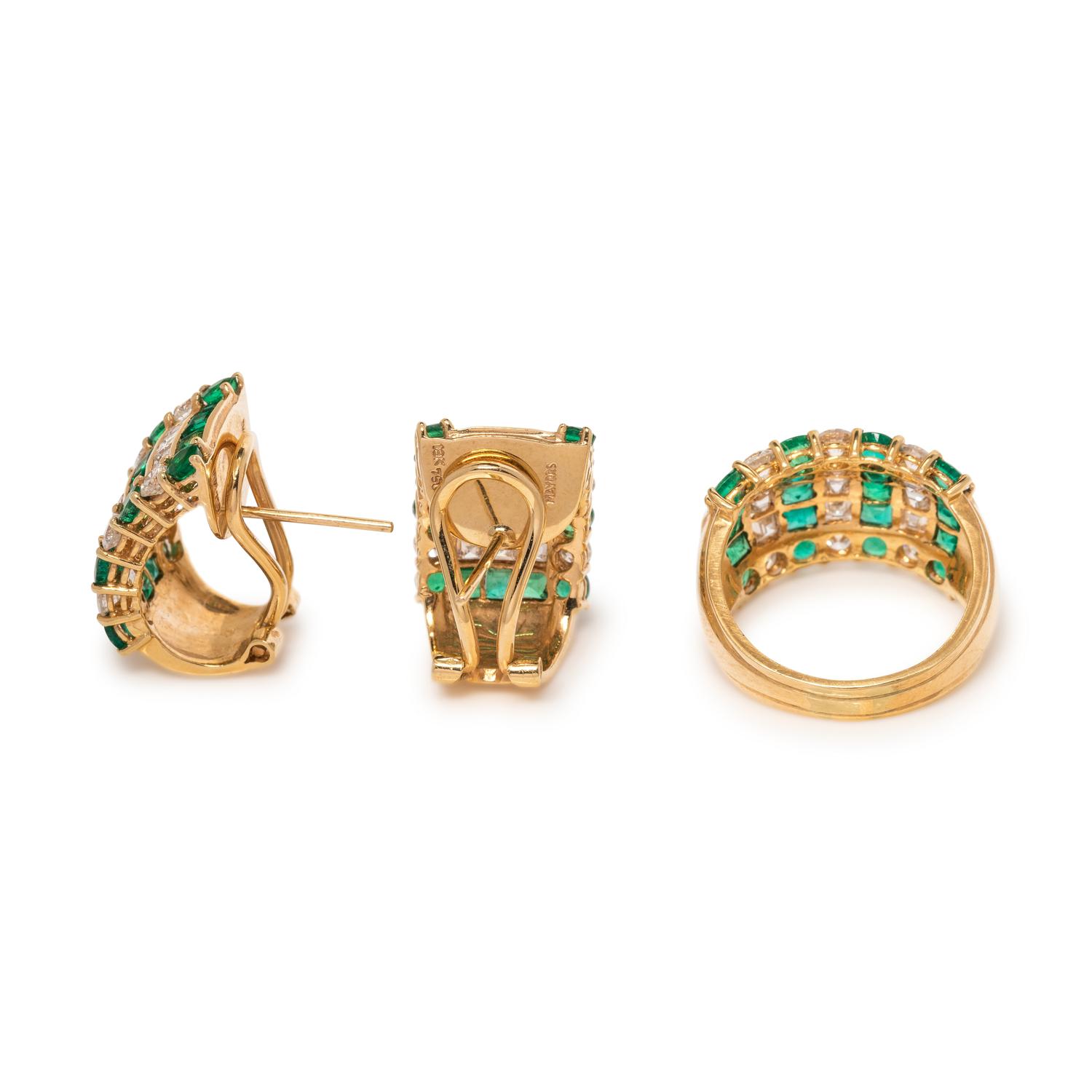 EMERALD AND DIAMOND SET