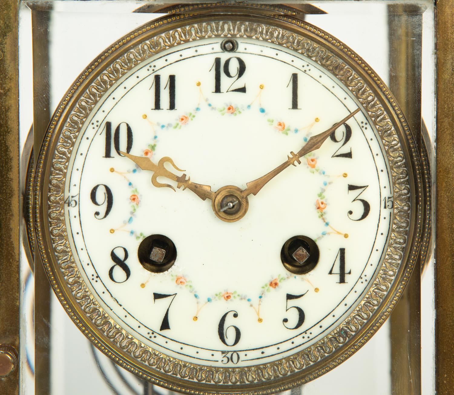 A French Neoclassical Style Gilt Metal and Cloisonné Mantle Clock