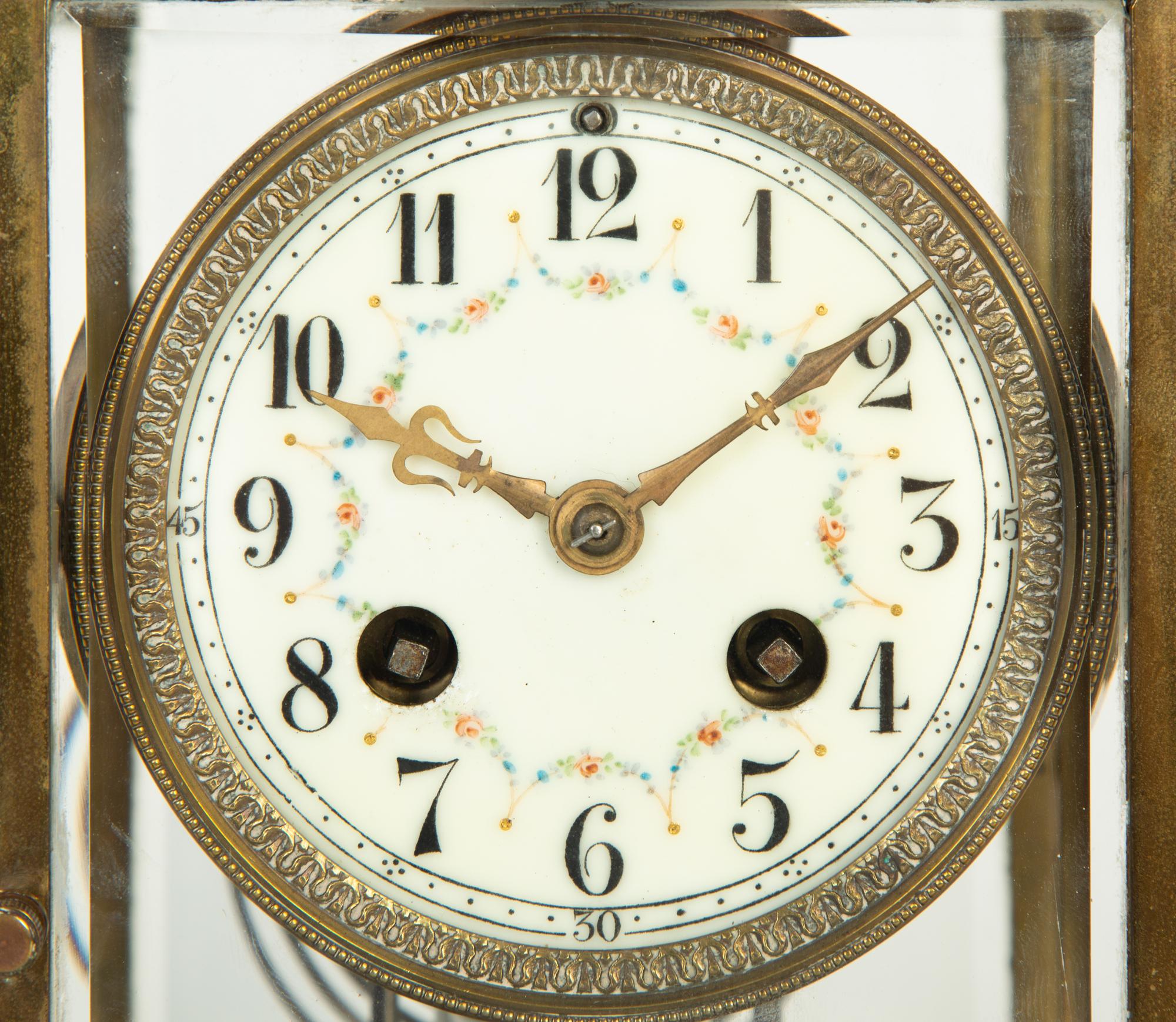 A French Neoclassical Style Gilt Metal and Cloisonné Mantle Clock