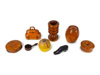 A Group of Eight American Treen Boxes and a Cup — 19TH/20TH CENTURY