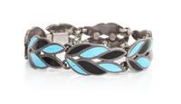 A Mexican Silver and Enamel Bracelet, Margot de Taxco (b. circa 1915-1985) Length 8 inches.