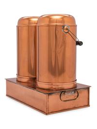 Three Sets of American Copper Mudge Canners