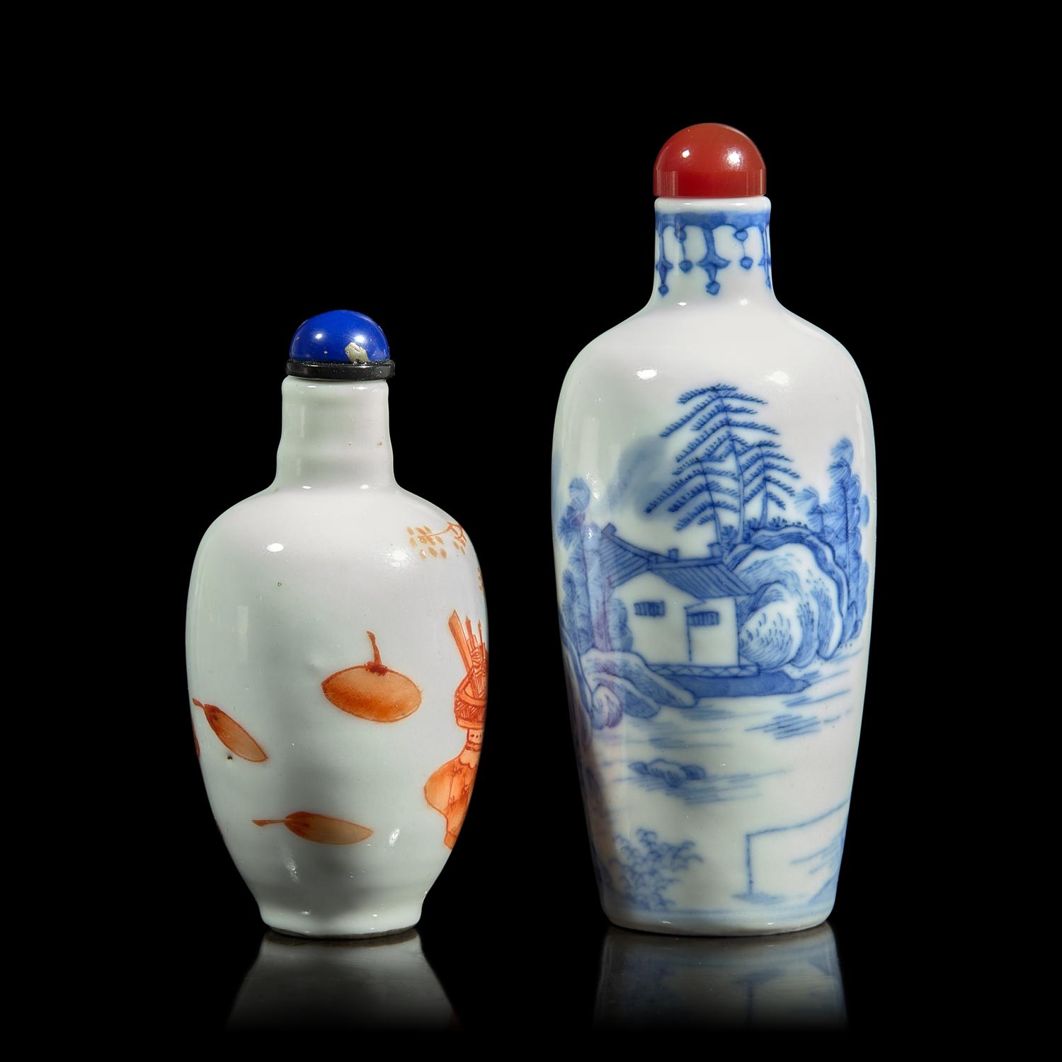 Two Chinese Porcelain Snuff Bottles