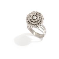 PLATINUM AND DIAMOND CLUSTER RING