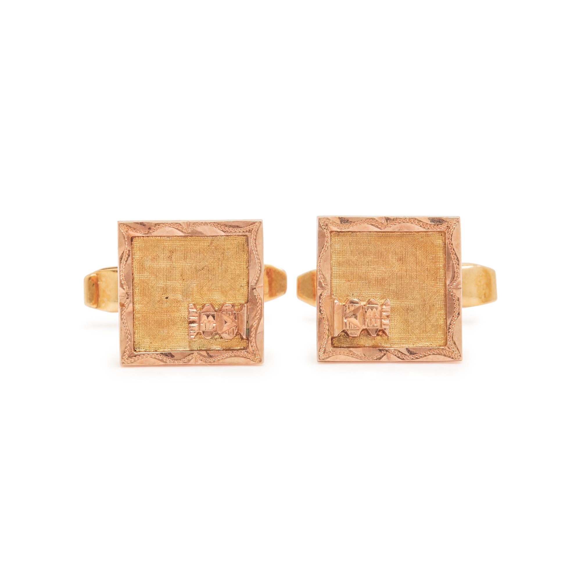 BICOLOR GOLD CUFFLINKS