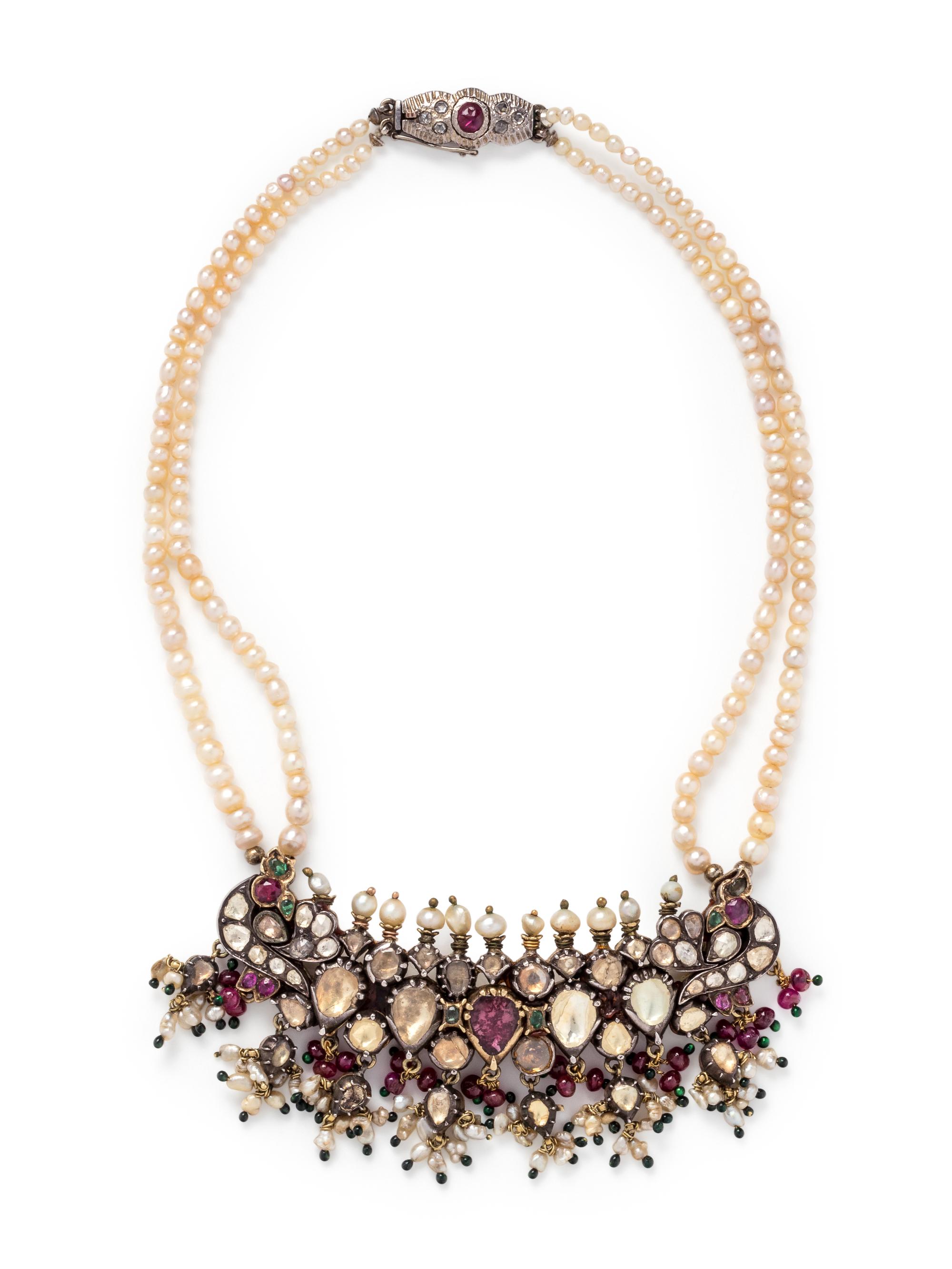 PEARL AND GEMSTONE NECKLACE