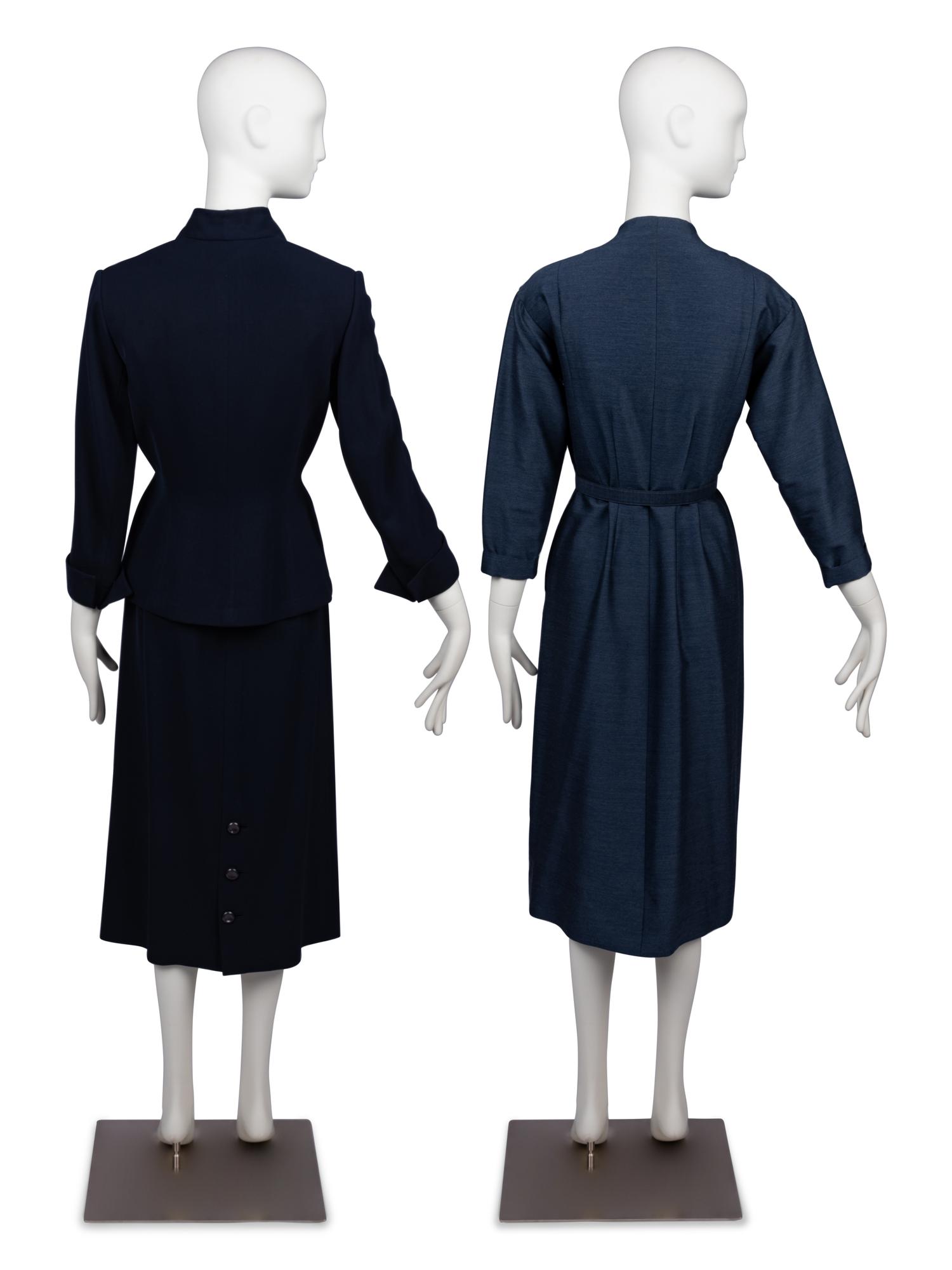 Two Jacques Fath Items: One Skirt Suit, One Dress, 1940-50s