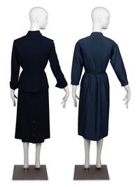 Two Jacques Fath Items: One Skirt Suit, One Dress, 1940-50s