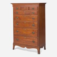 A Federal walnut tall chest of drawers Montgomery County, Pennsylvania, late 18th century