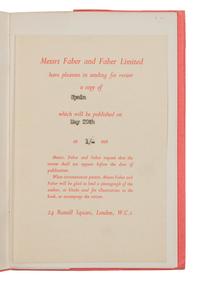 AUDEN, Wystan Hugh (1907-1973). Spain . London: Faber and Faber, 1937.