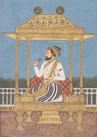 A Painting of Emperor Shah Jahan Seated on the Peacock Throne, North India, 20th Century
