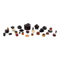 Art Deco Early 20th Century — A Group of 28 Round Bakelite Items