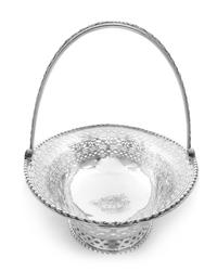 A George III Silver Basket, Charles Aldridge & Henry Green, London, 1778, of oval form, the body and foot with wreath and vine pierce d