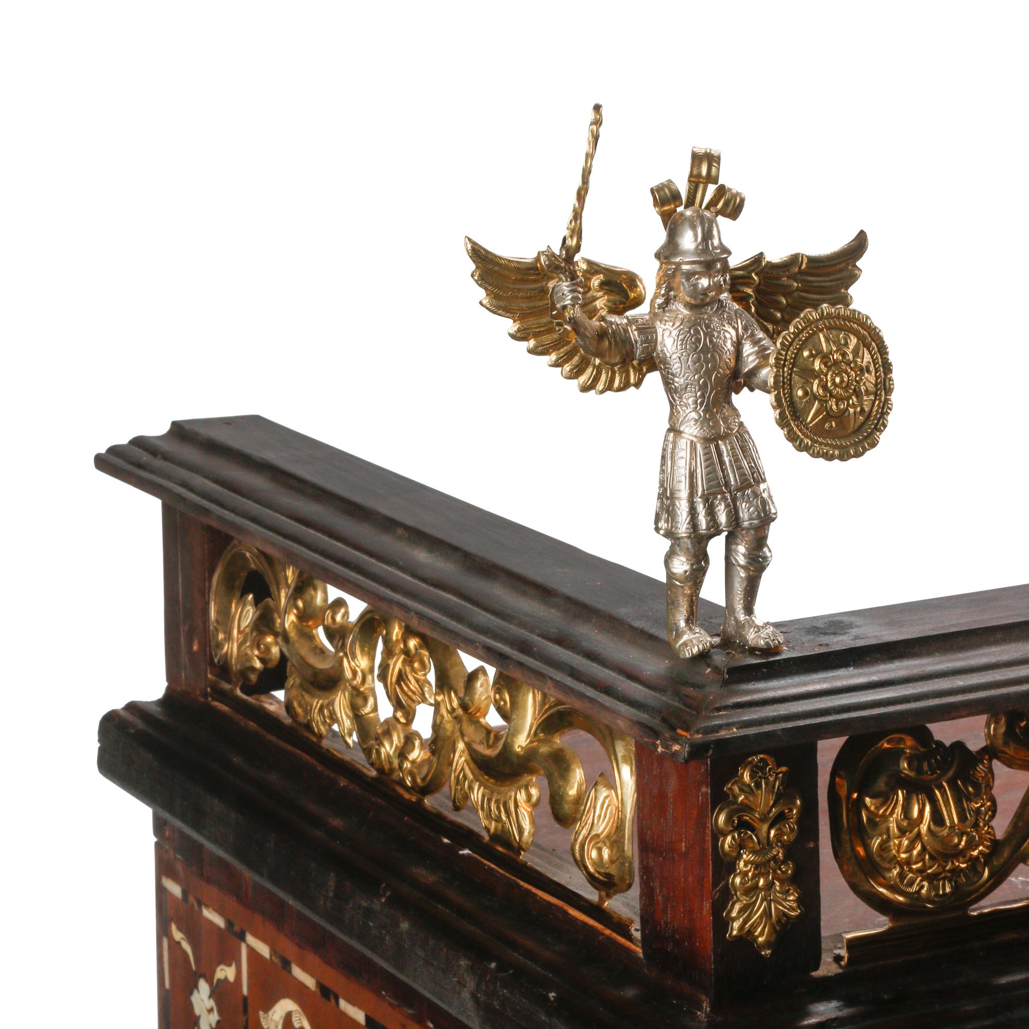 A Spanish Marquetry and Gilt Metal Mounted Collector's Cabinet