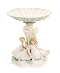 A Belleek Figural Prince of Wales Centerpiece, Height 12 5/8 inches.