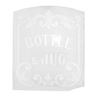 An Etched Glass Pub Window Panel 20.75" W x .25" D x 24.5" H — England, 19th Century