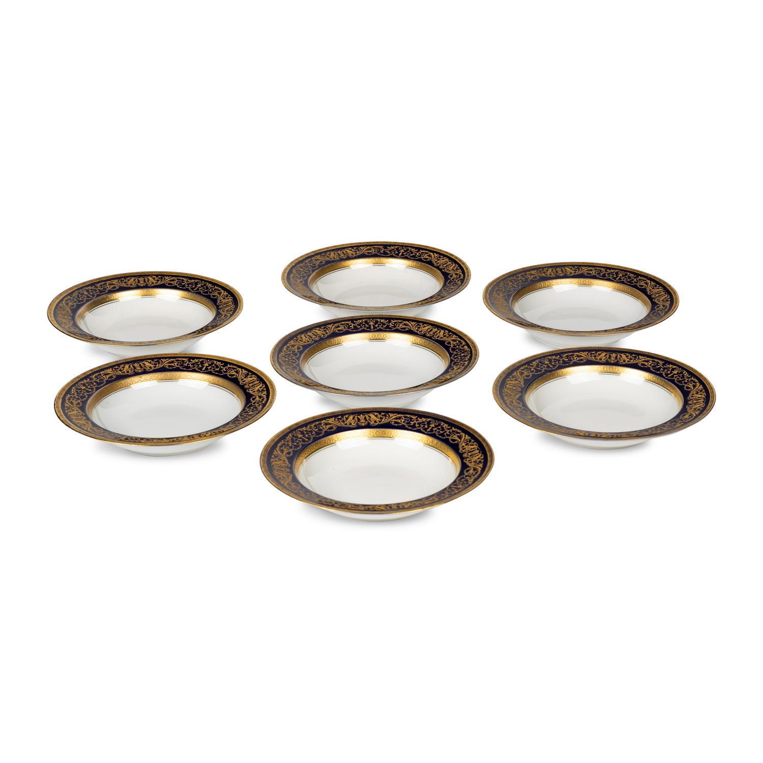 A Set of Seven Rosenthal Parcel-Gilt Porcelain Soup Plates