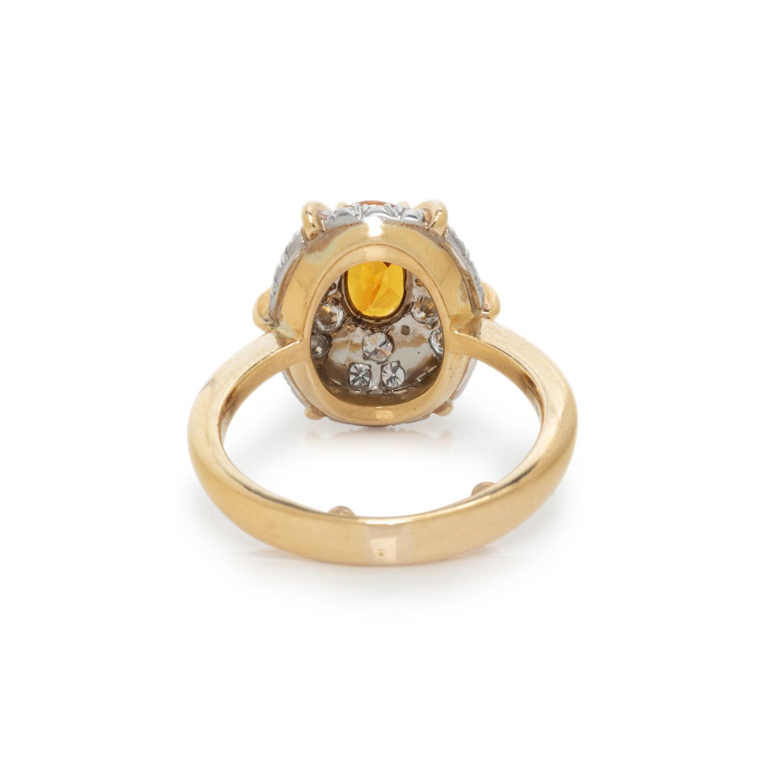 YELLOW SAPPHIRE AND DIAMOND RING