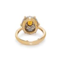 YELLOW SAPPHIRE AND DIAMOND RING