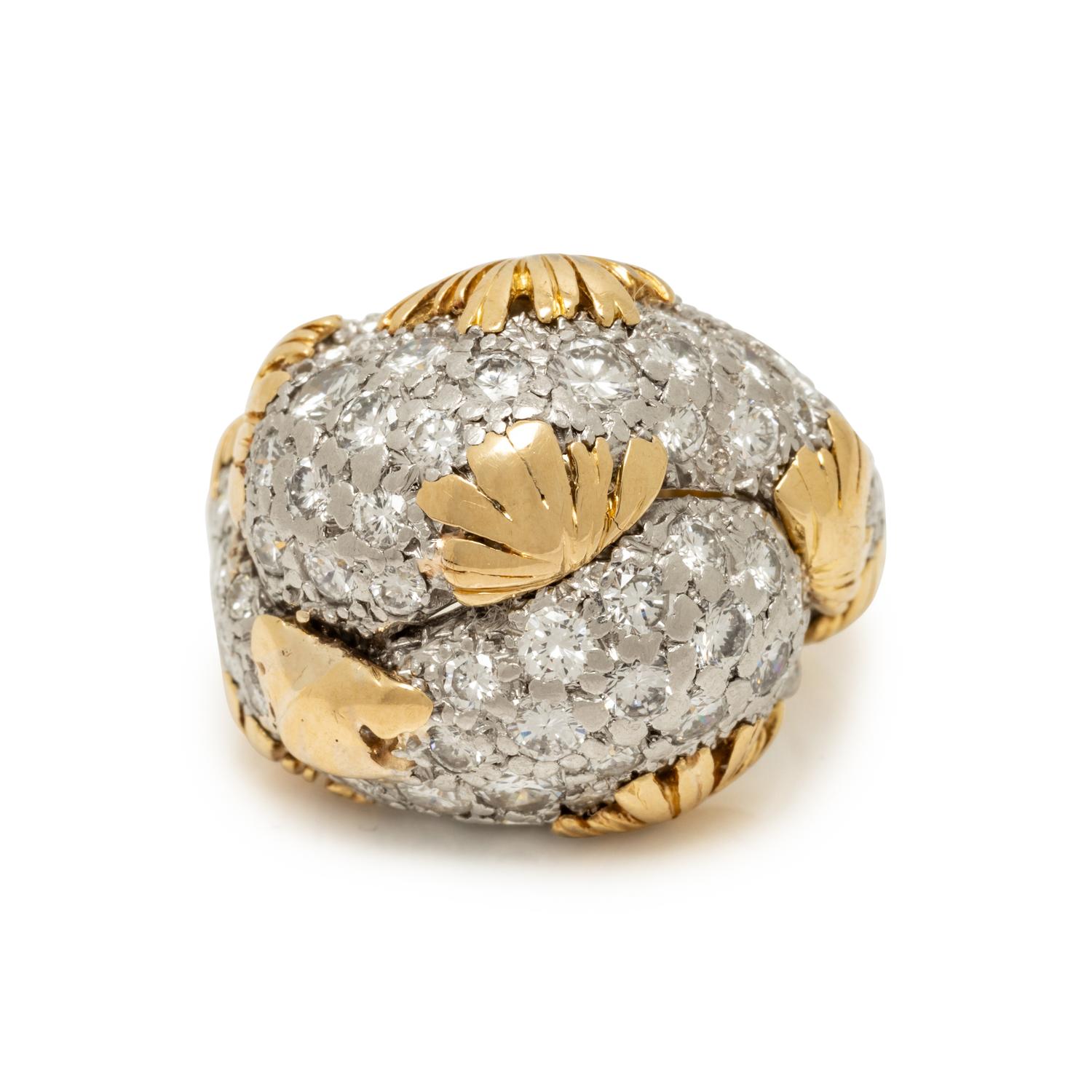 TIFFANY & CO., BICOLOR GOLD AND DIAMOND RING