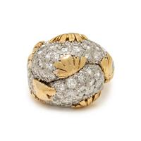 TIFFANY & CO., BICOLOR GOLD AND DIAMOND RING