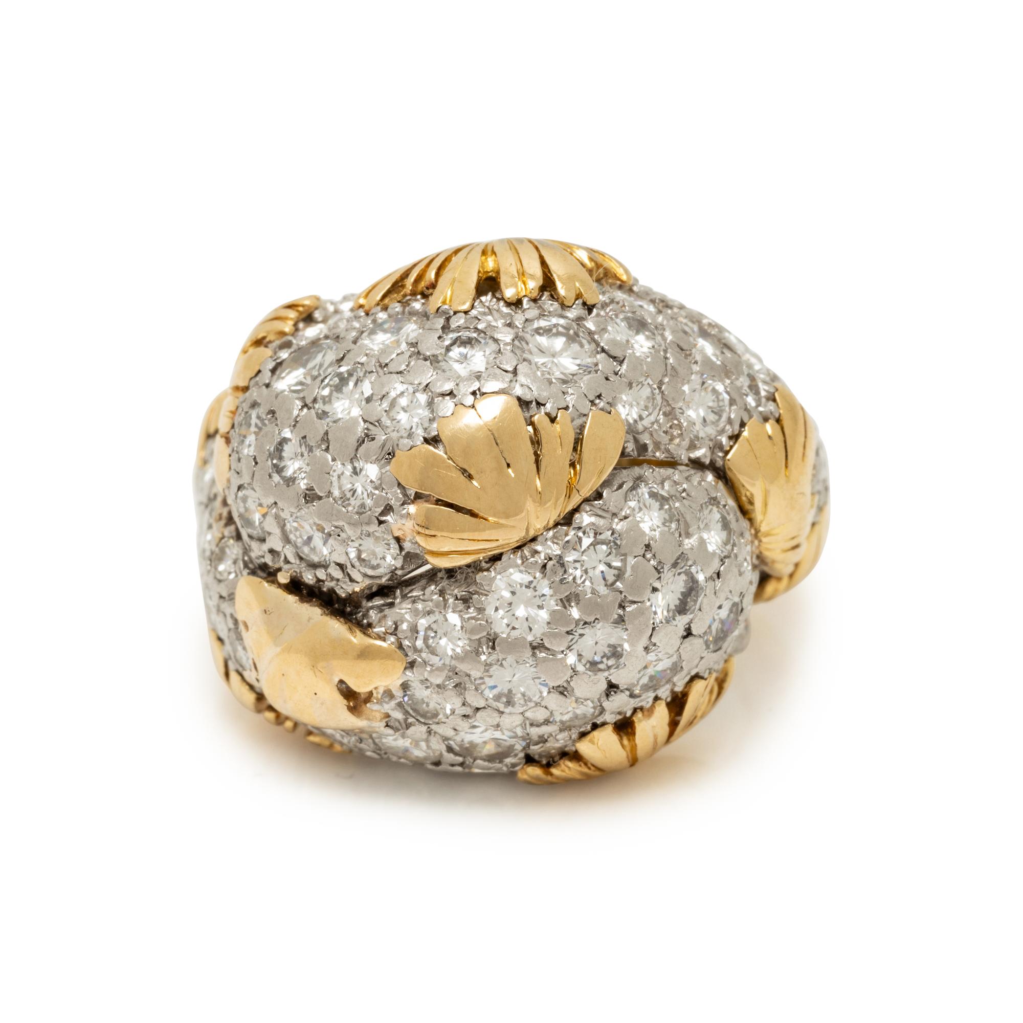 TIFFANY & CO., BICOLOR GOLD AND DIAMOND RING
