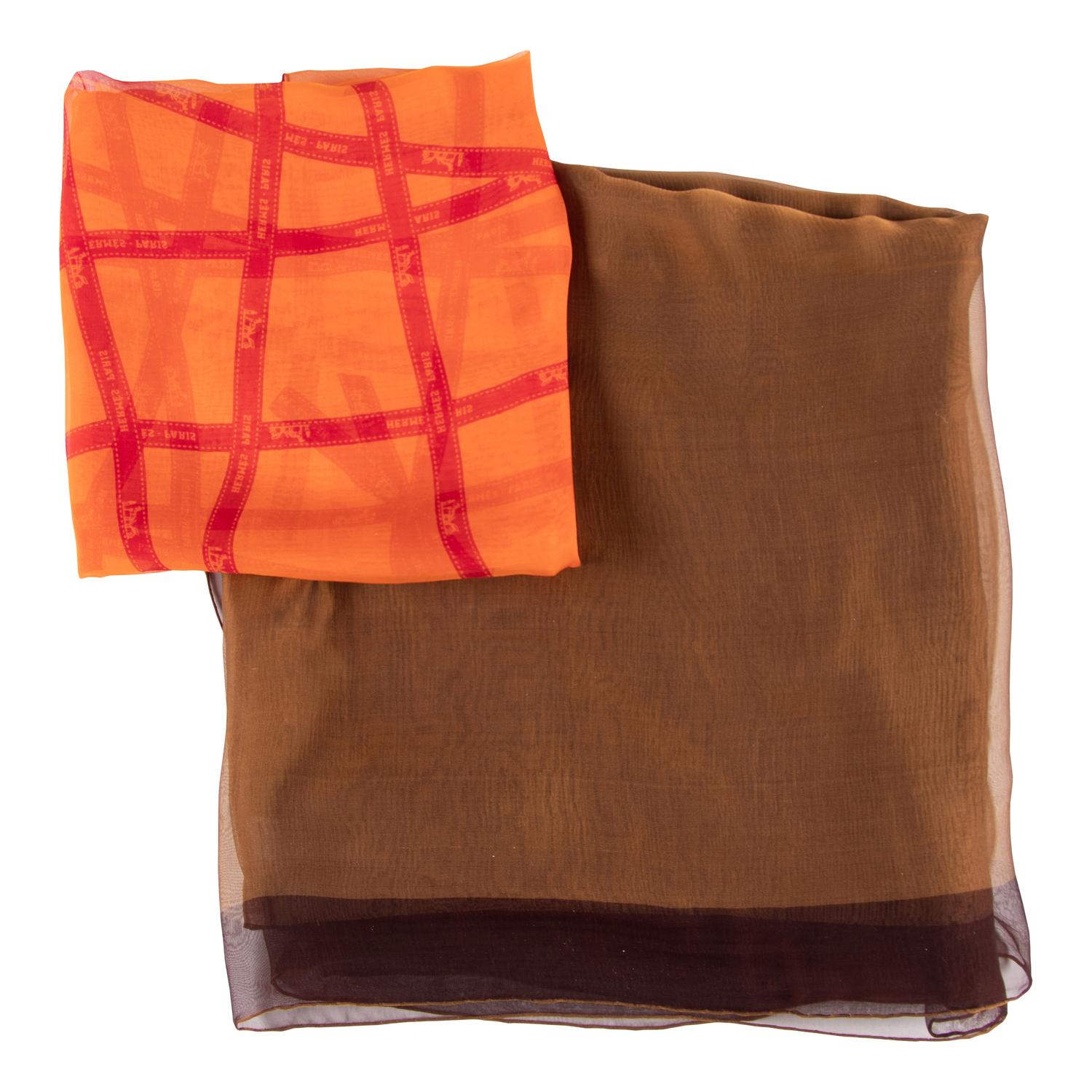 Four Hermès 140cm Silk Chiffon Scarves