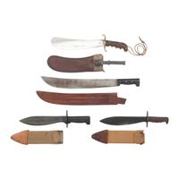 Group of Early 20th Century US Military Bolos & a Collins Machete