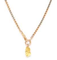 A 14 Karat Gold Fob Chain with an Attached Gold Nugget Charm, 21.30 dwts.