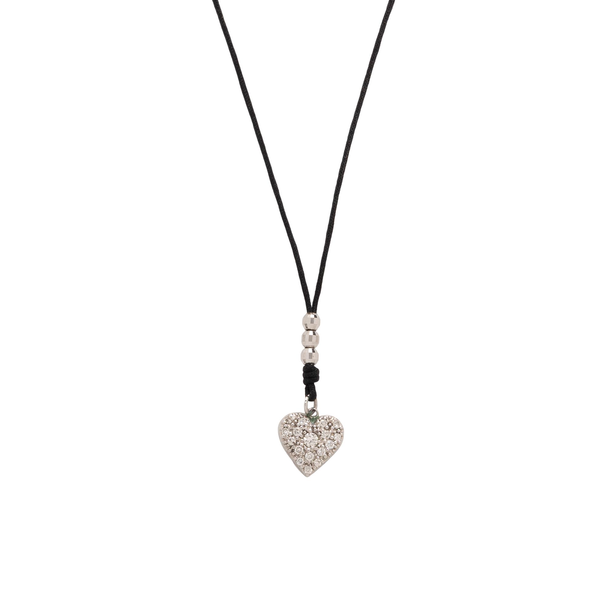 Diamond and White Gold Heart Necklace