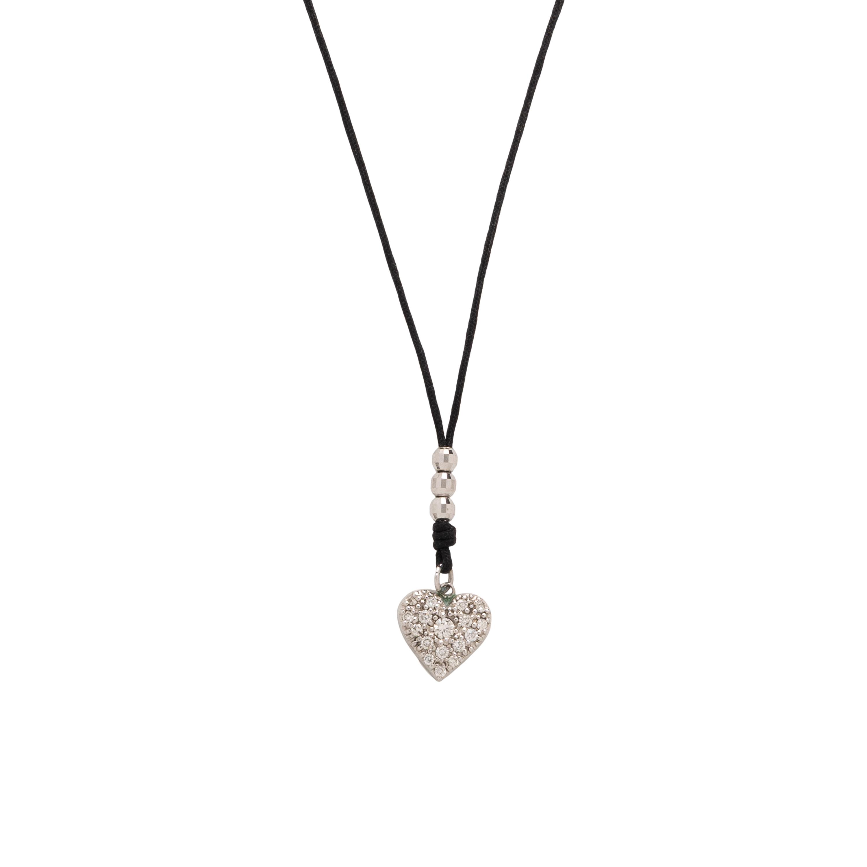 Diamond and White Gold Heart Necklace