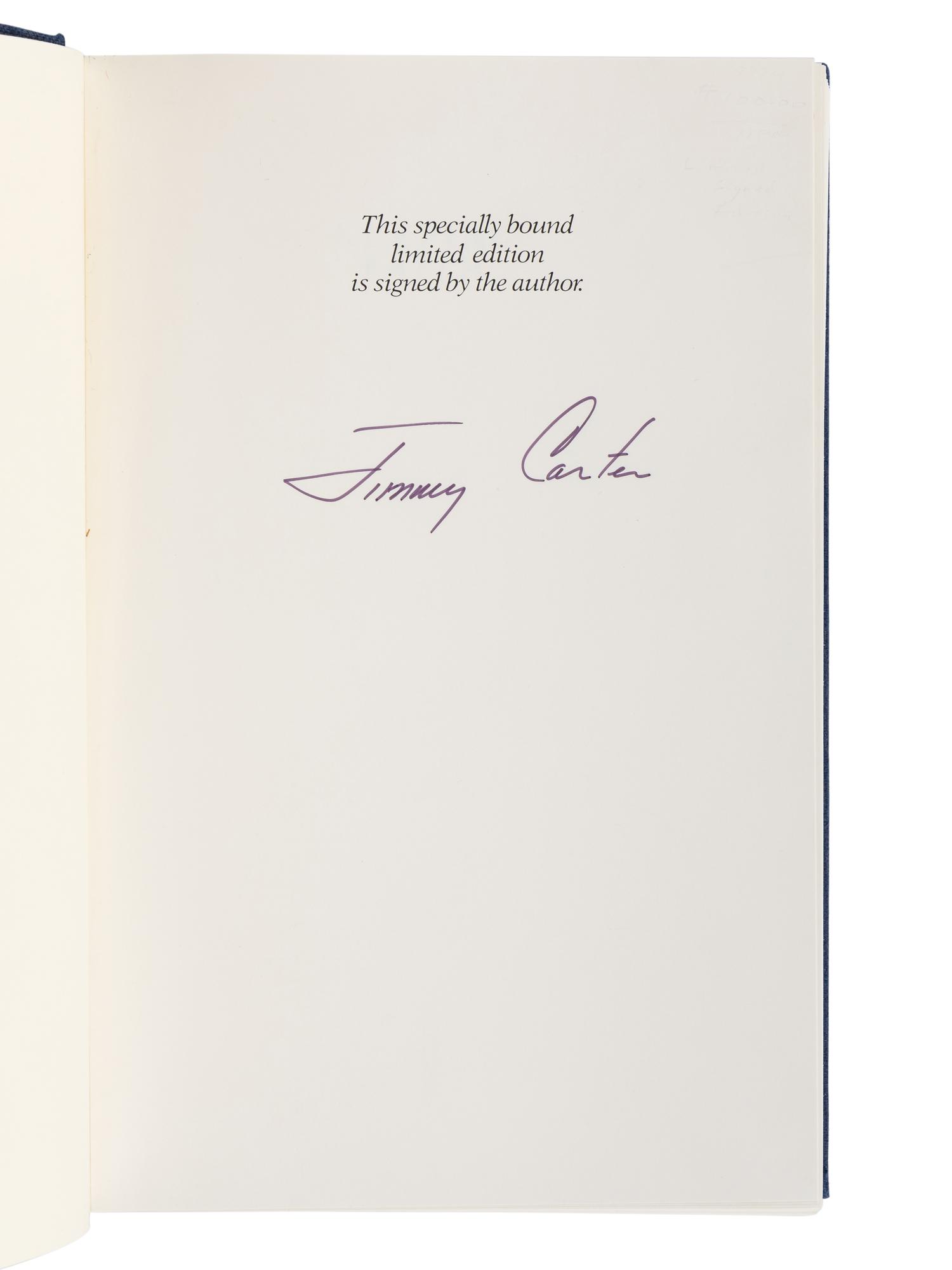 CARTER, Jimmy (b. 1924). A group of 7 FIRST EDITIONS by Carter, ALL SIGNED, comprising: