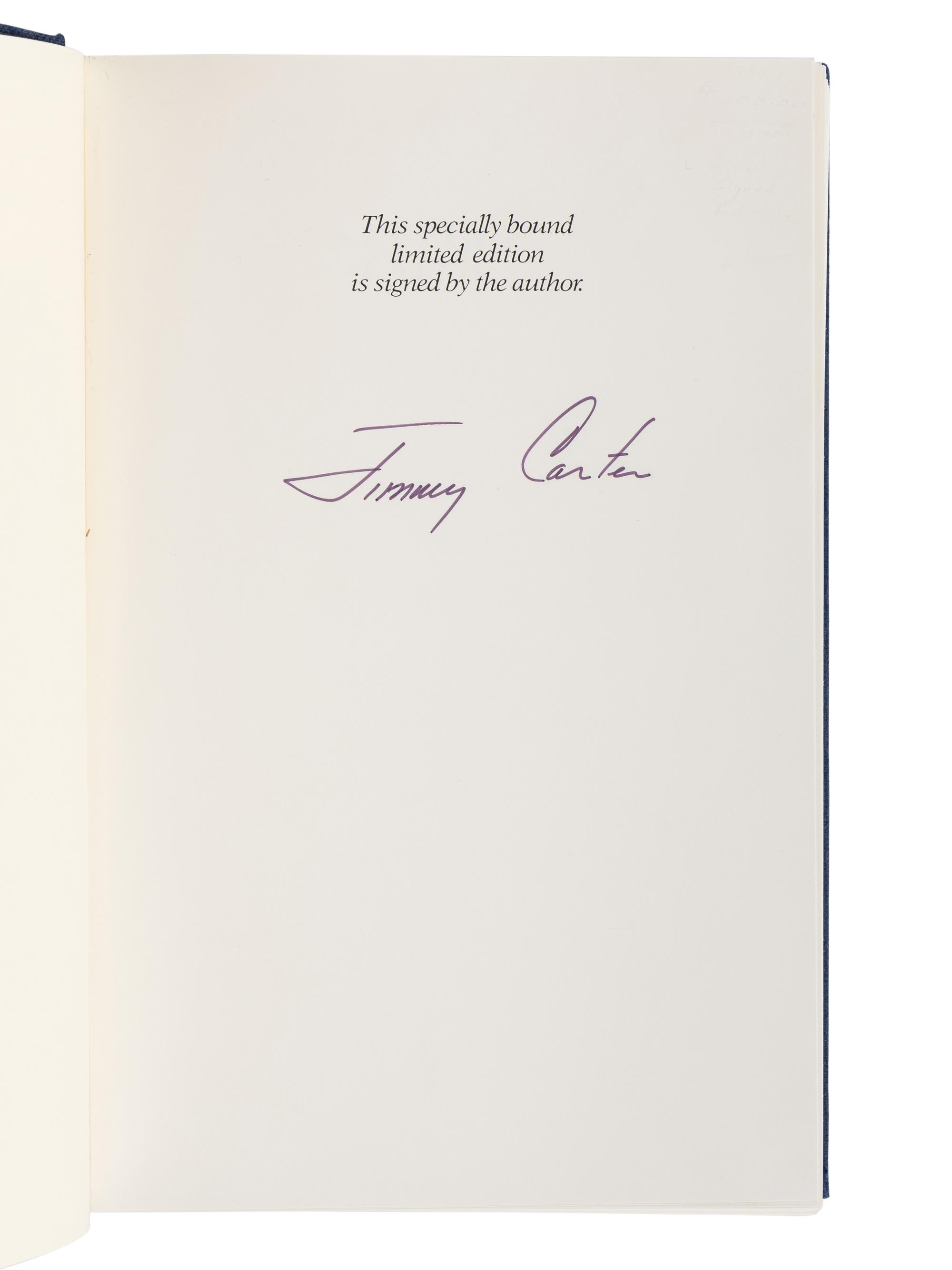 CARTER, Jimmy (b. 1924). A group of 7 FIRST EDITIONS by Carter, ALL SIGNED, comprising: