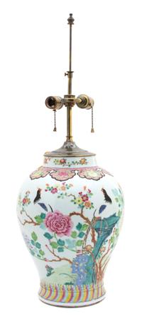A Chinese Export Famille Rose Porcelain Vase Height of vase 14 1/2 inches. — 20TH CENTURY