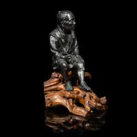 A Japanese Patinated Bronze Figure, Tokyo School, Meiji Period