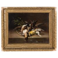 Continental, 19th Century — Still Life with Birds and a Powder Flask