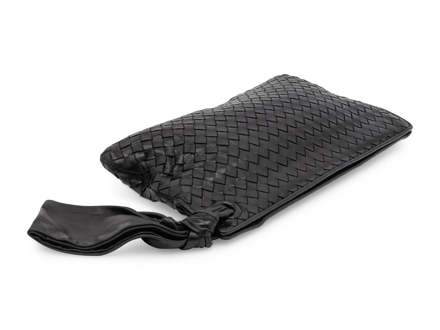 Bottega Veneta, Black Intrecciato Clutch