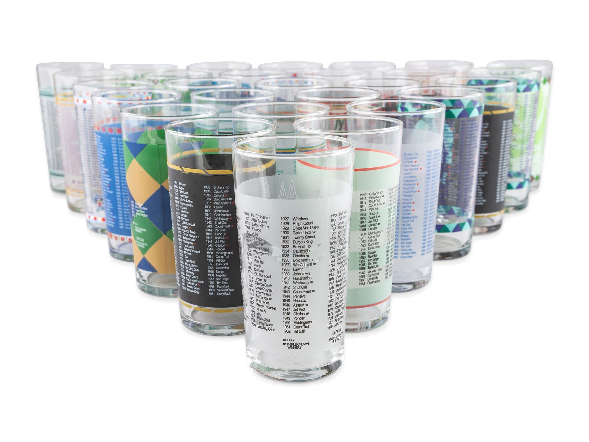 Thirty Commemorative Kentucky Derby Julep Glasses