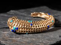 Tufa Cast 14K Gold Corn Cob Cuff Bracelet