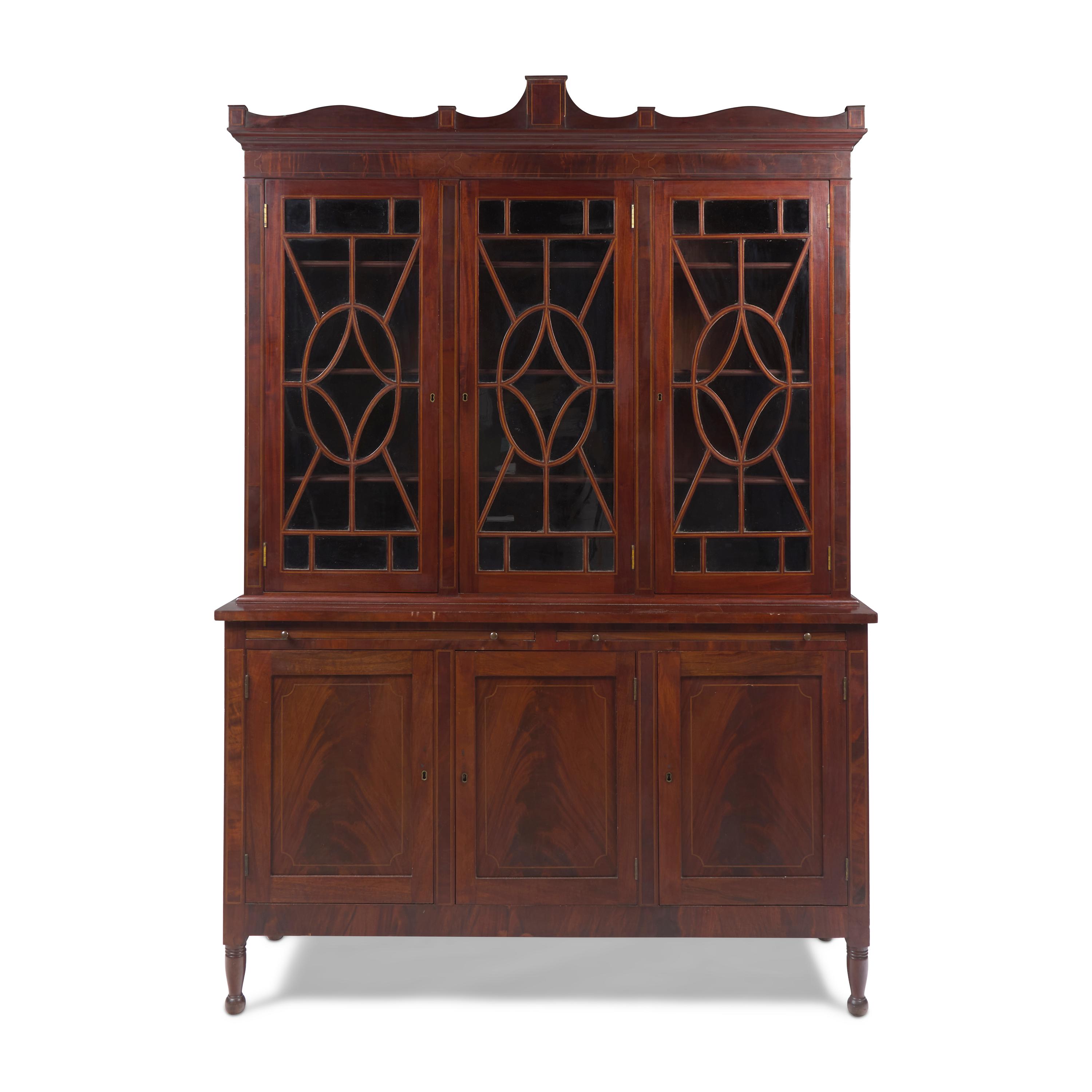 A Federal Inlaid Mahogany Bookcase