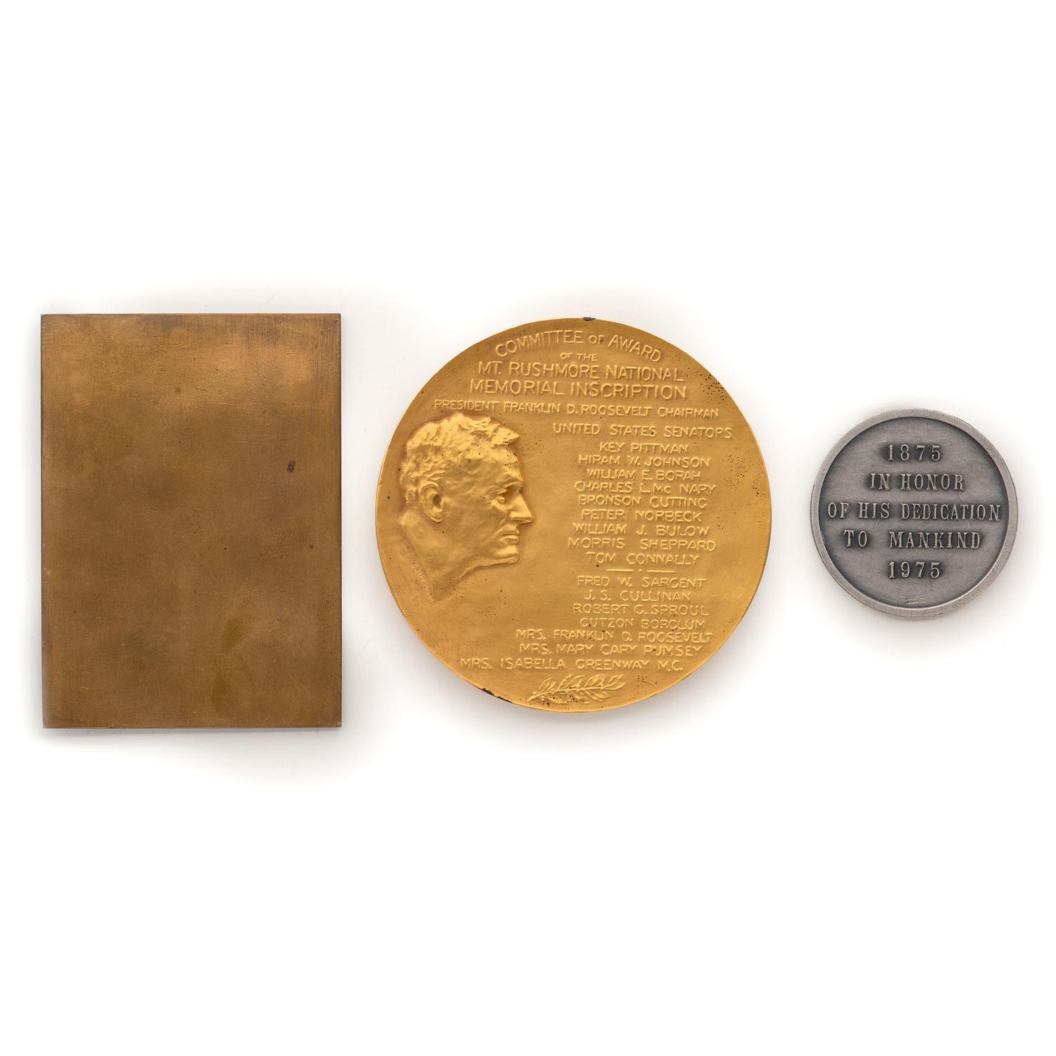 [EXONUMIA]. A group of commemorative items, comprising: