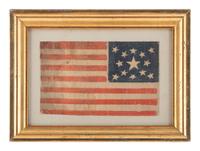 [FLAGS & PATRIOTIC TEXTILES]. 13-star American parade flag, ca 1876.