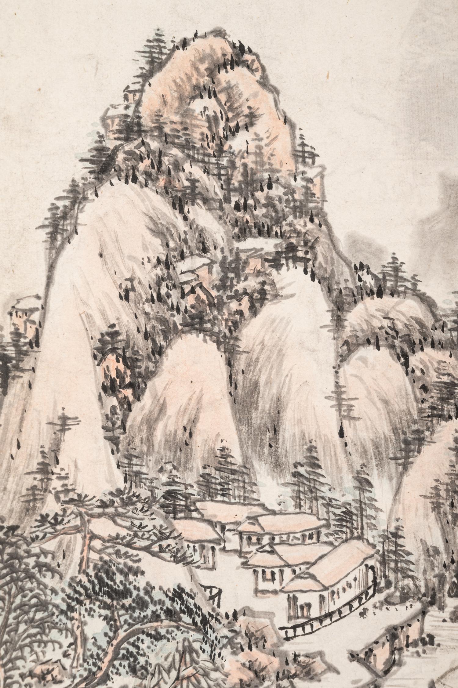 Two Chinese Hanging Scrolls Depicting Landscape