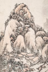 Two Chinese Hanging Scrolls Depicting Landscape