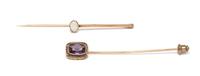 A Collection of Yellow Gold Stick Pins,