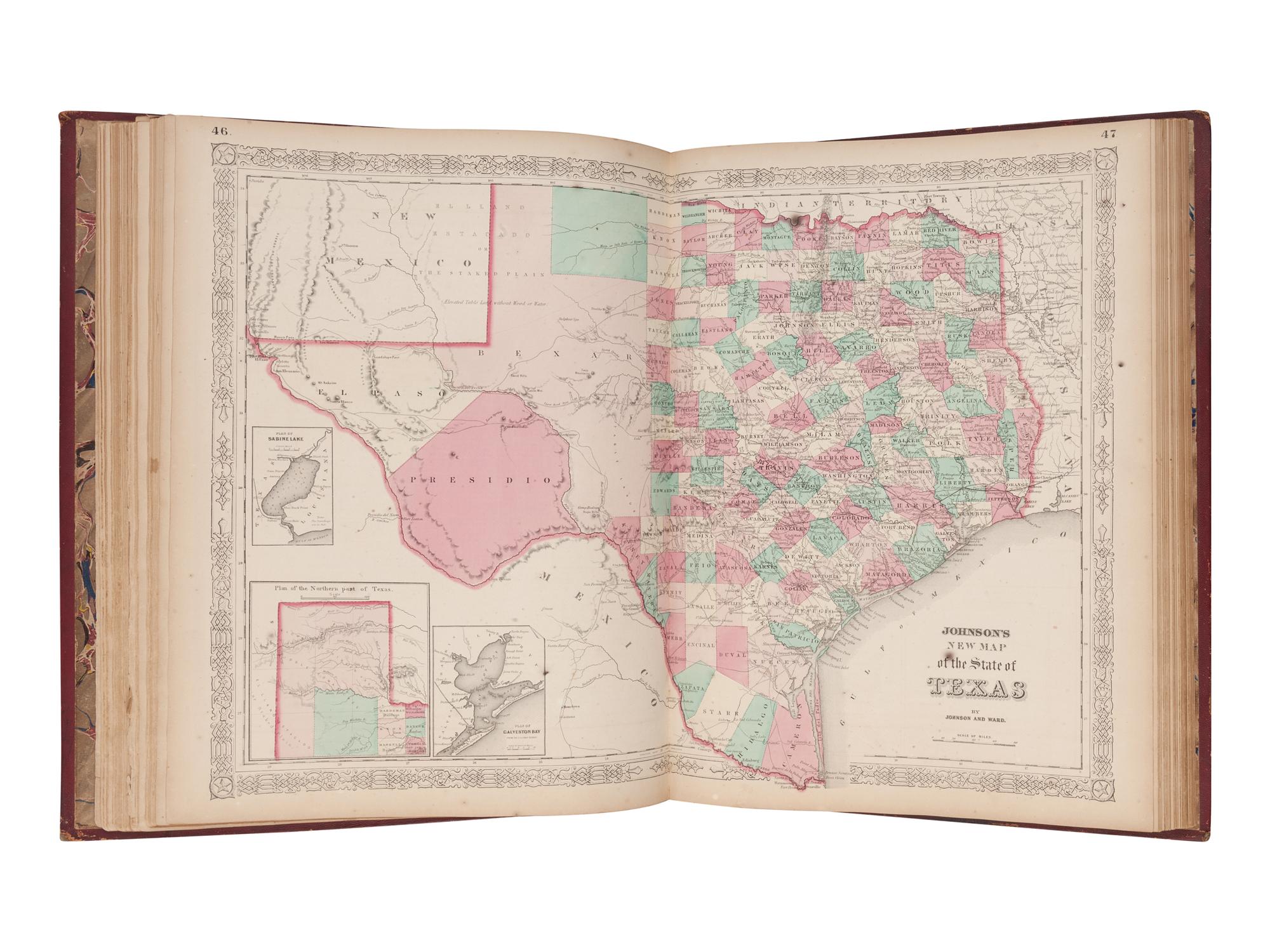 [MAPS & ATLASES]. JOHNSON, Alvin Jewett (1827-1884). -- Benjamin P. WARD. Johnson's New Illustrated (Steel Plate) Family Atlas . New York: Johnson and Ward, 1865.