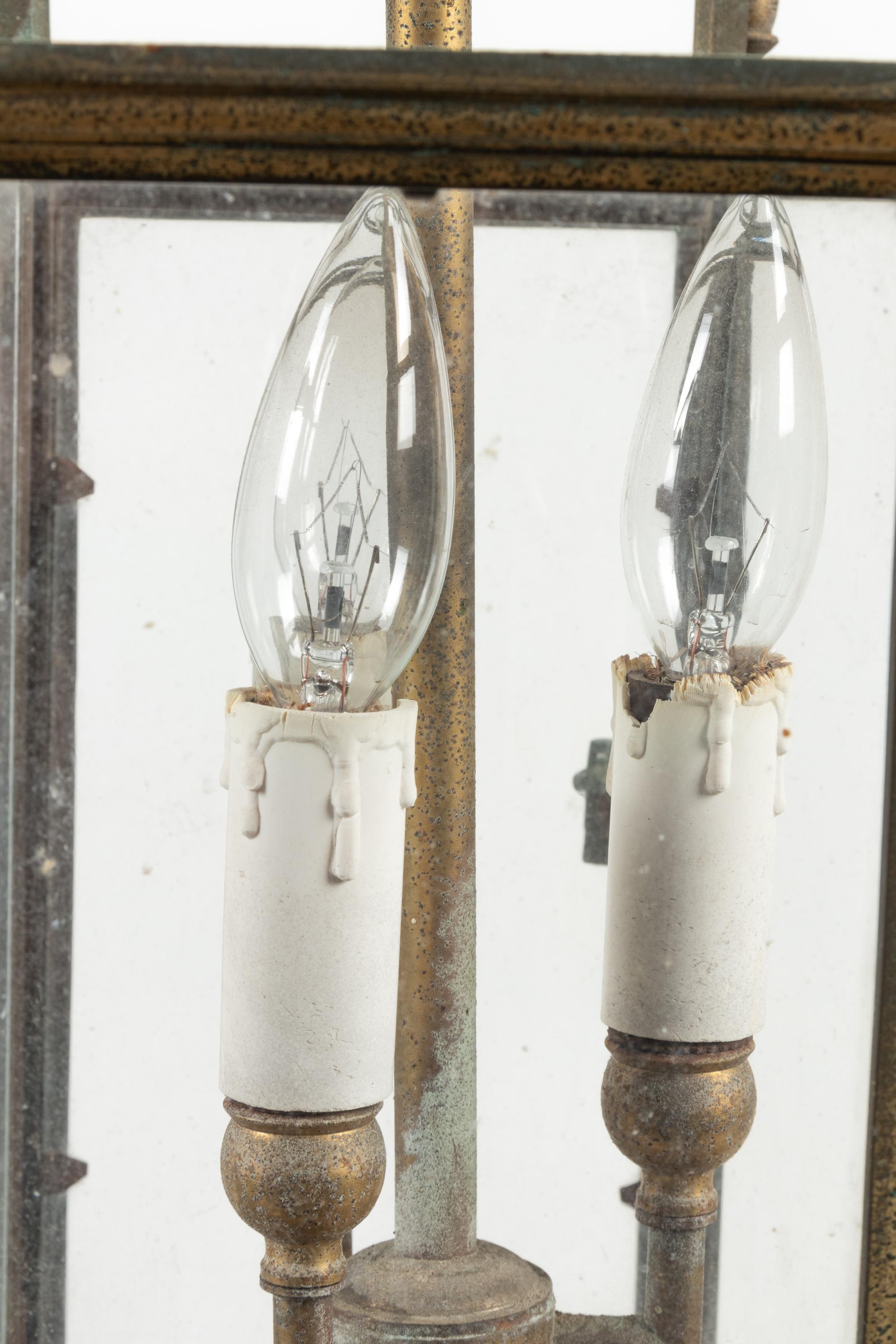 A Louis XV Style Brass Hall Lantern